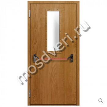 Огнестойкая однопольная остекленная дверь МДФ EI-60 с антипаникой - купить от производителя Мосдвери Огнестойкая однопольная остекленная дверь МДФ EI-60 с антипаникой